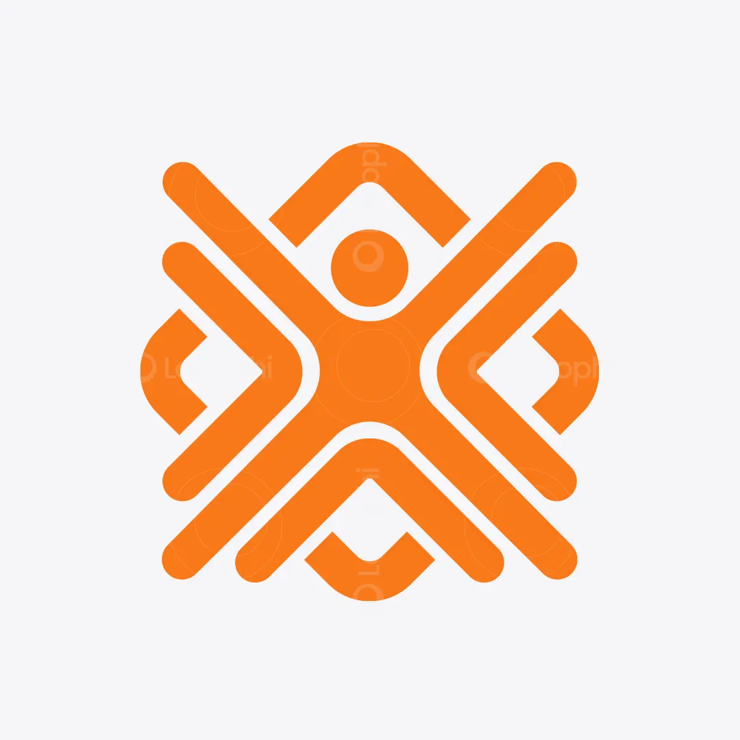 Orange Human Tech Motion Logo for sale