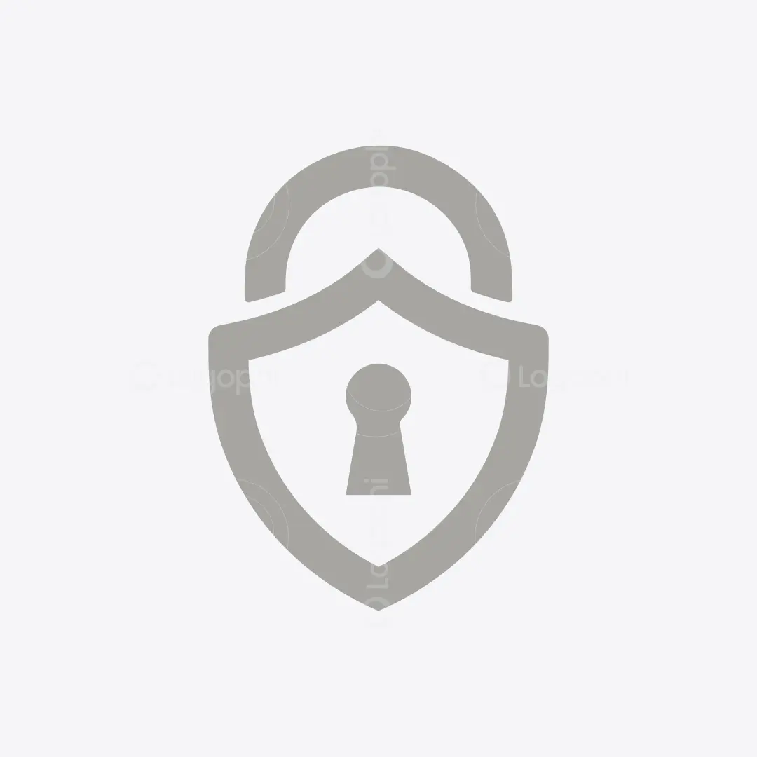 Silver Padlock Secure Shield Logo for sale