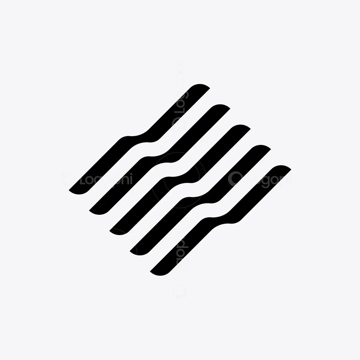 Black Abstract Lines Logo for sale