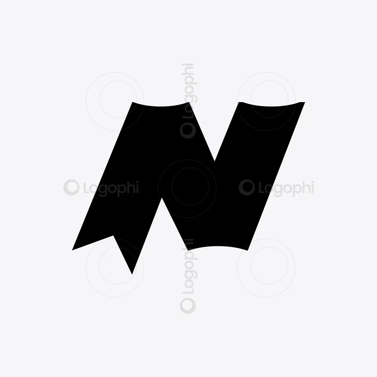 Black Letter N Bookmark Logo for sale