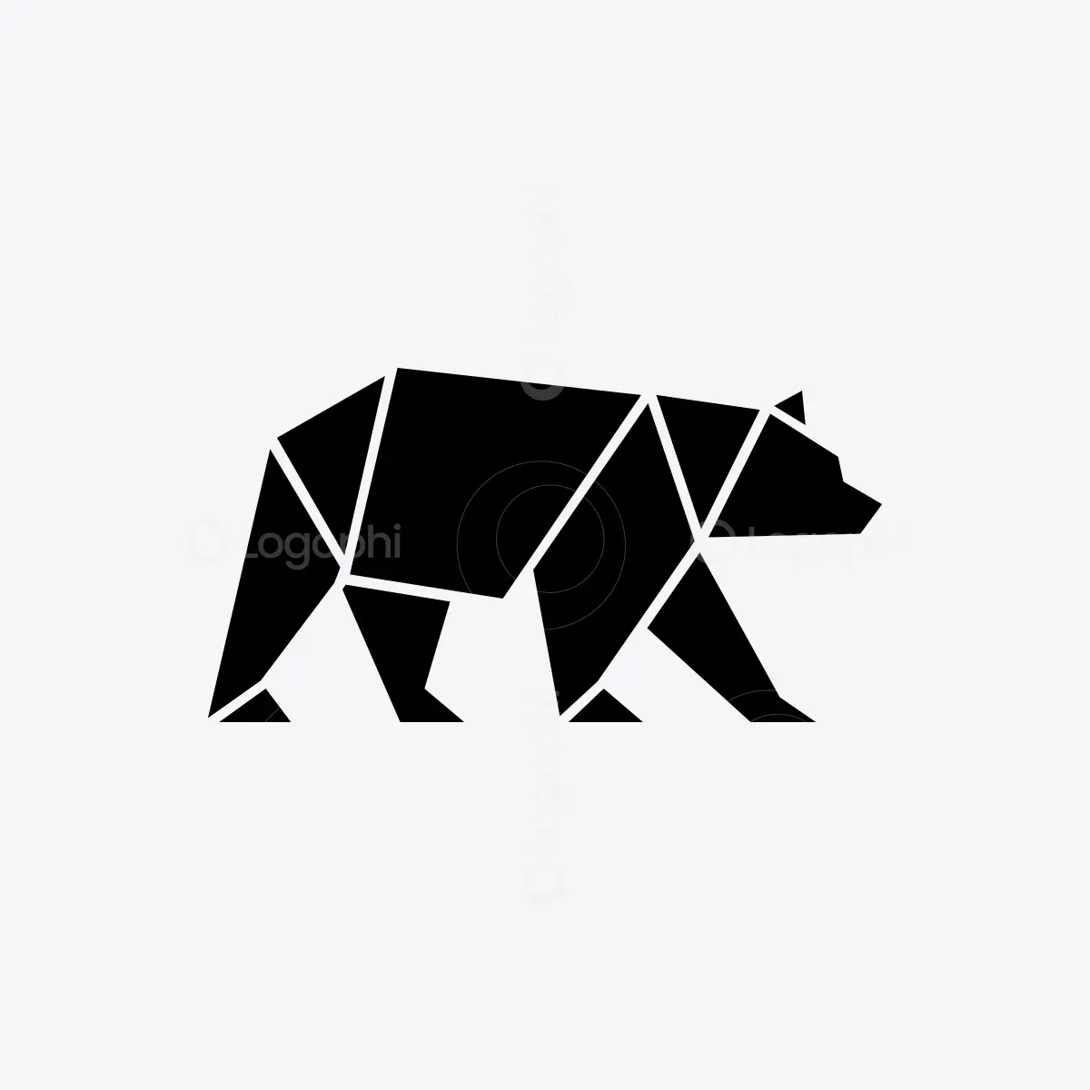 Black Polygon Bear Logo for sale