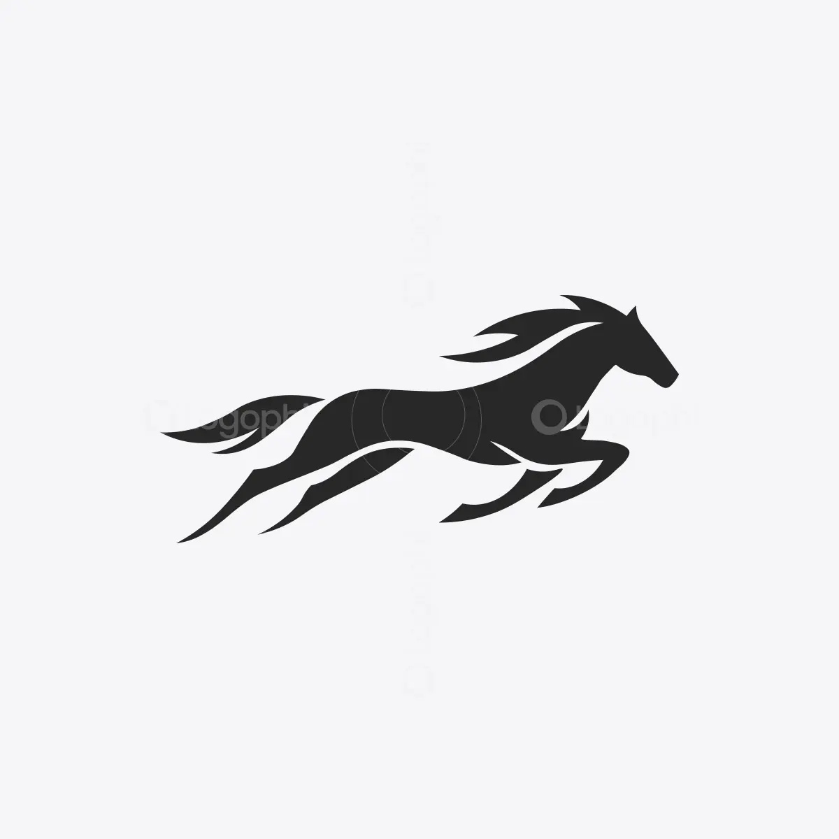 Black Running Horse Logo for sale