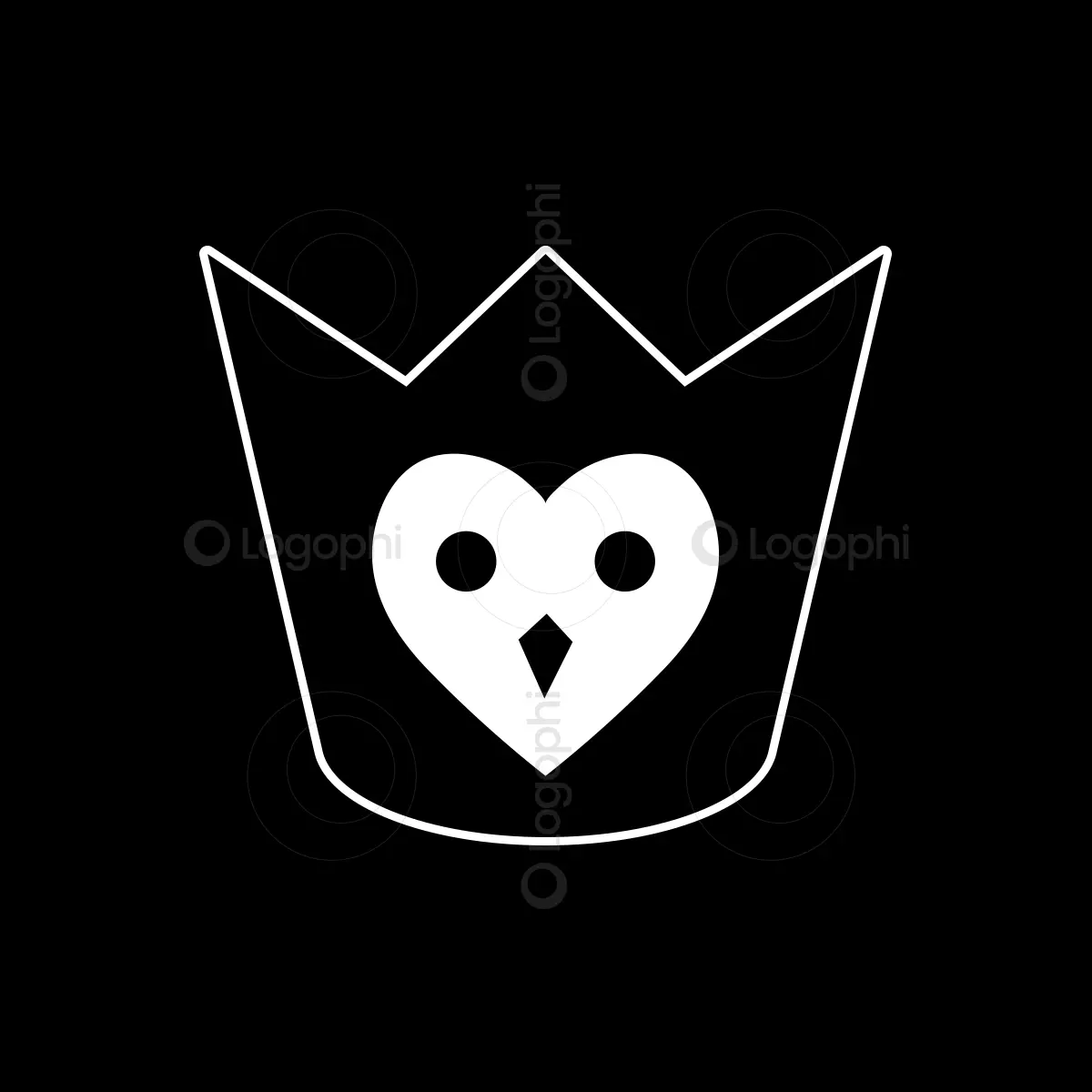 Black and White Crown Owl Logo for sale