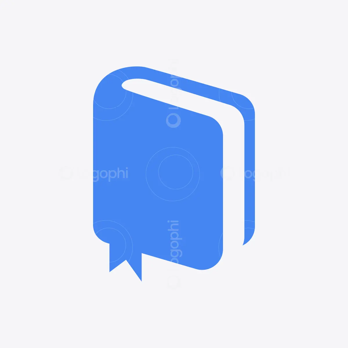 Blue Bookmark Book Logo or sale