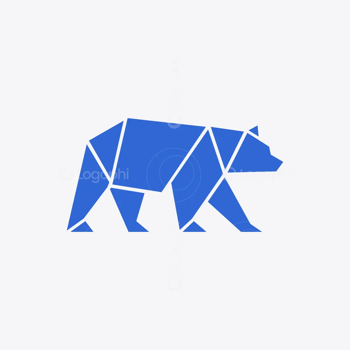 Blue Polygon Bear Logo for sale