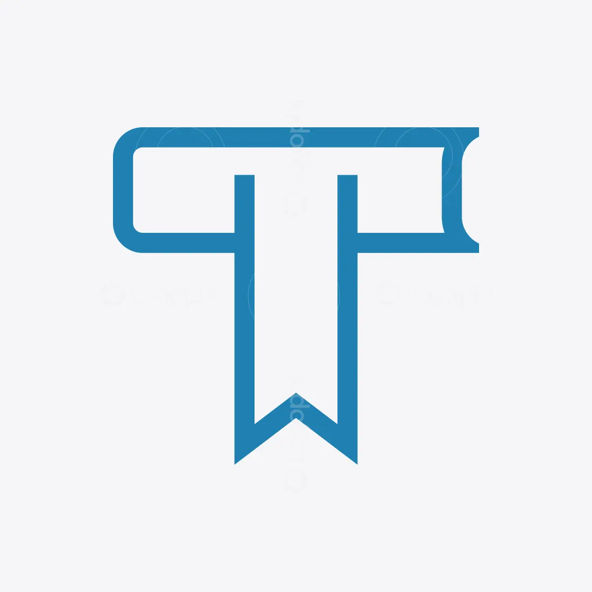 Blue T Bookmark Book Logo for sale