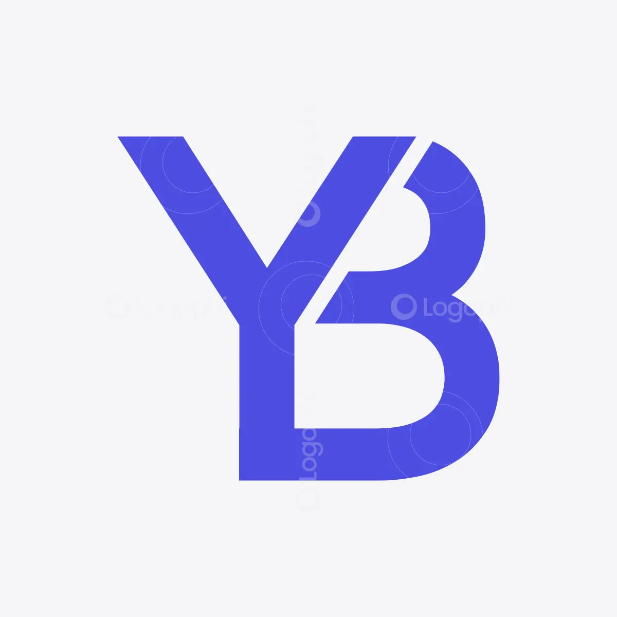 Blue YB Monogram Logo Green Background for sale