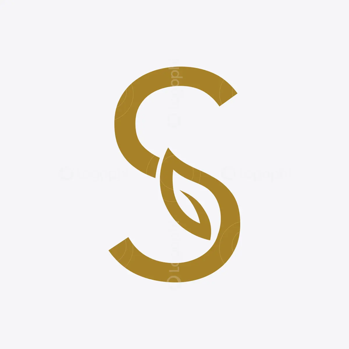 Brown Letter S Leaf Logo For sale