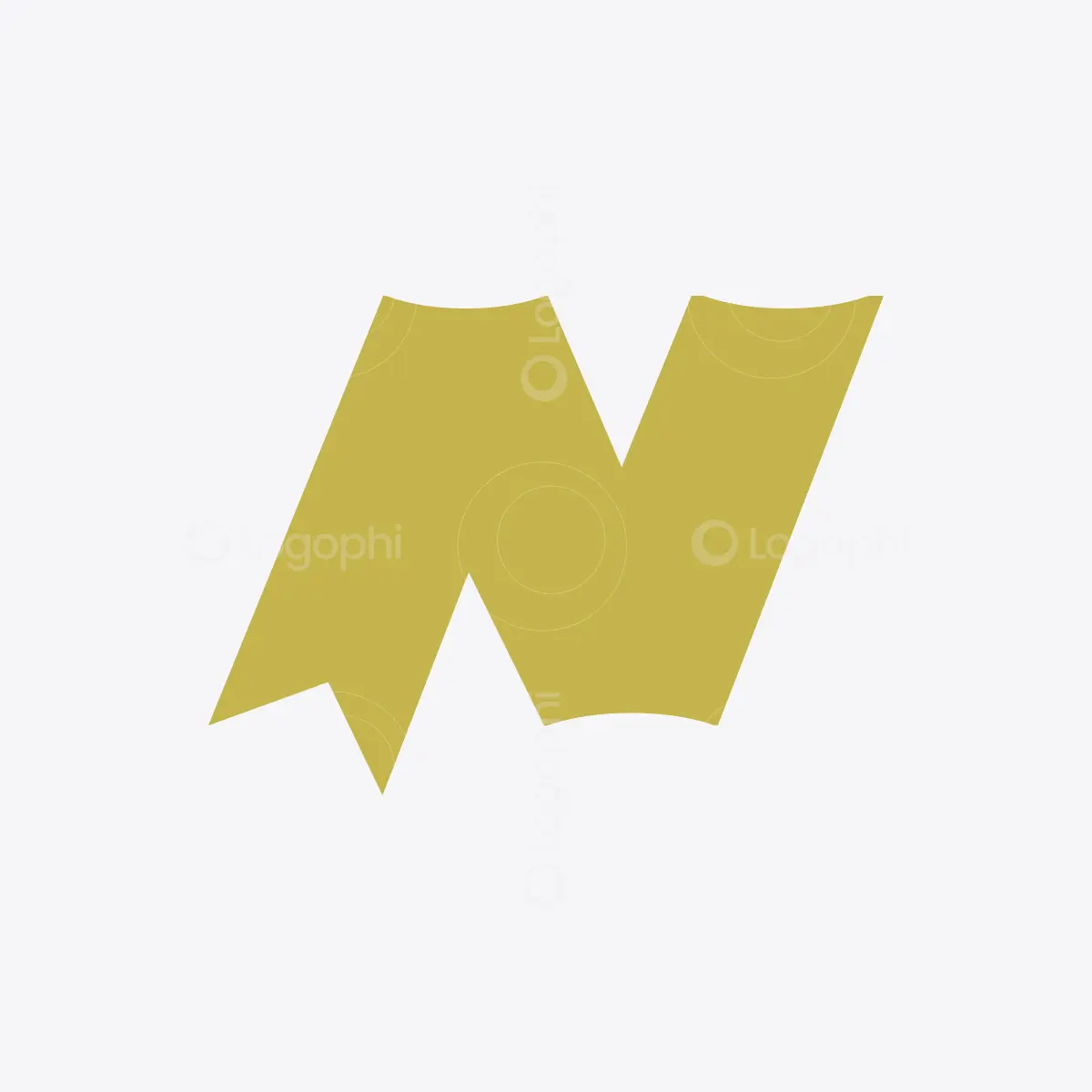 Gold Letter N Bookmark Logo for sale