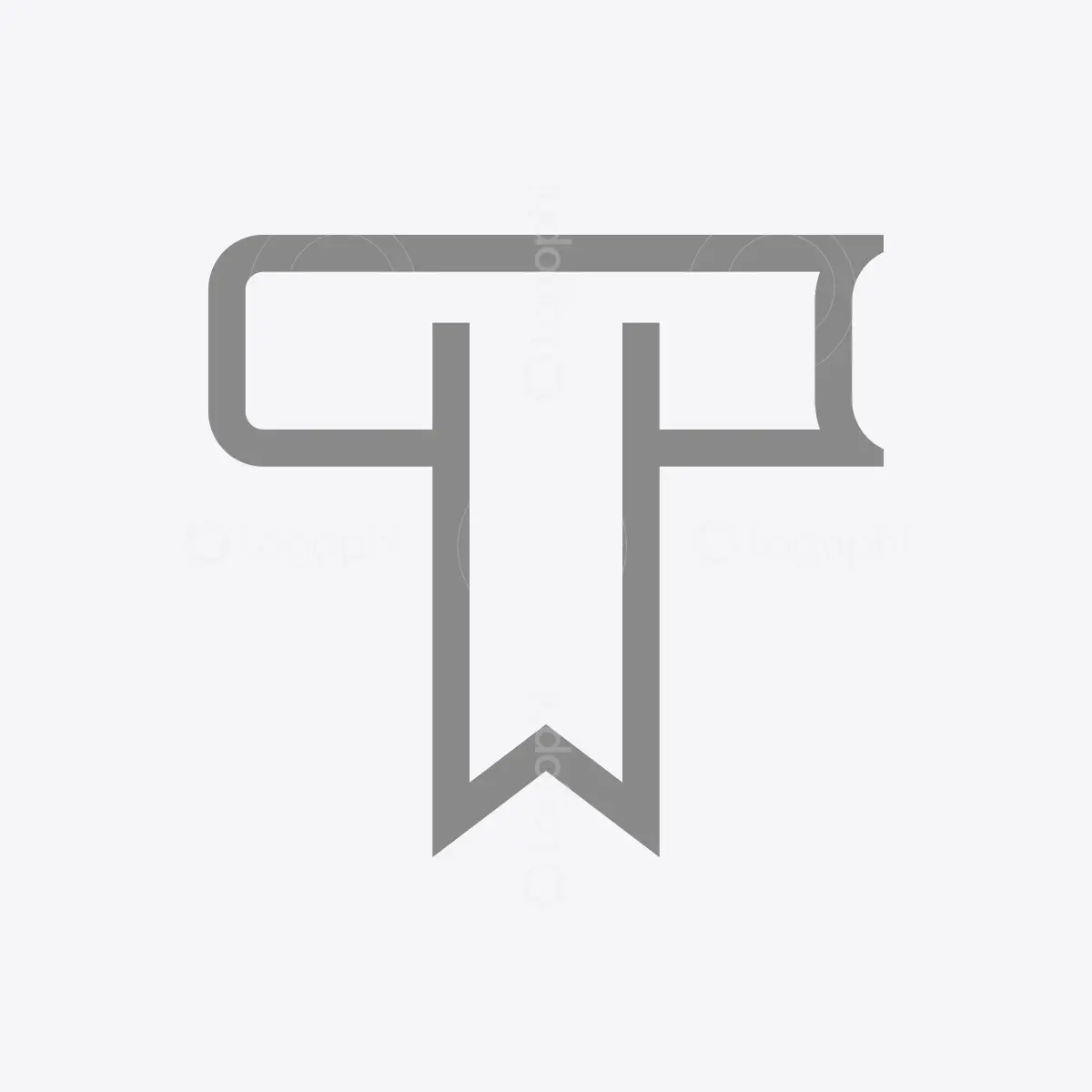 Gray T Bookmark Book Logo for sale
