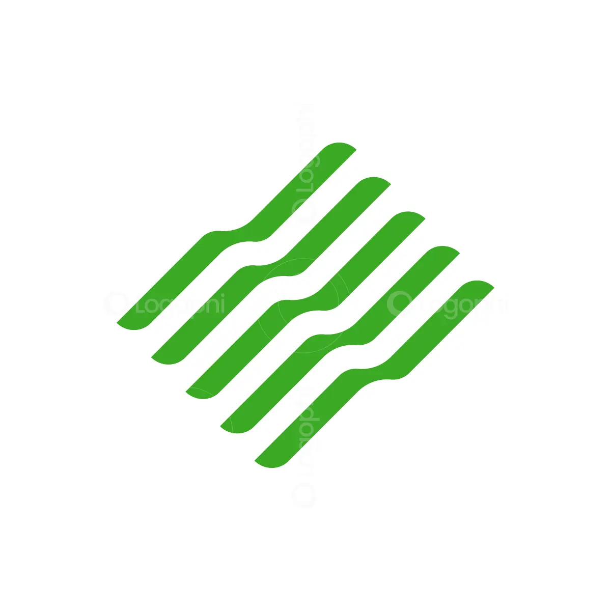 Green Abstract Lines Logo for sale