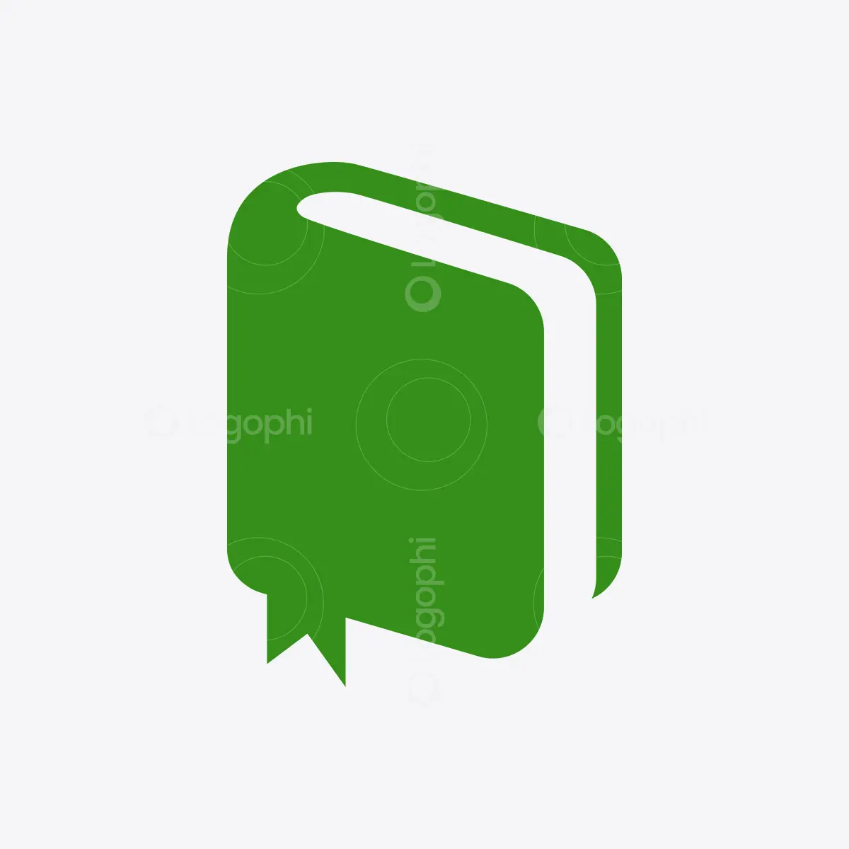 Green Bookmark Book Logo or sale