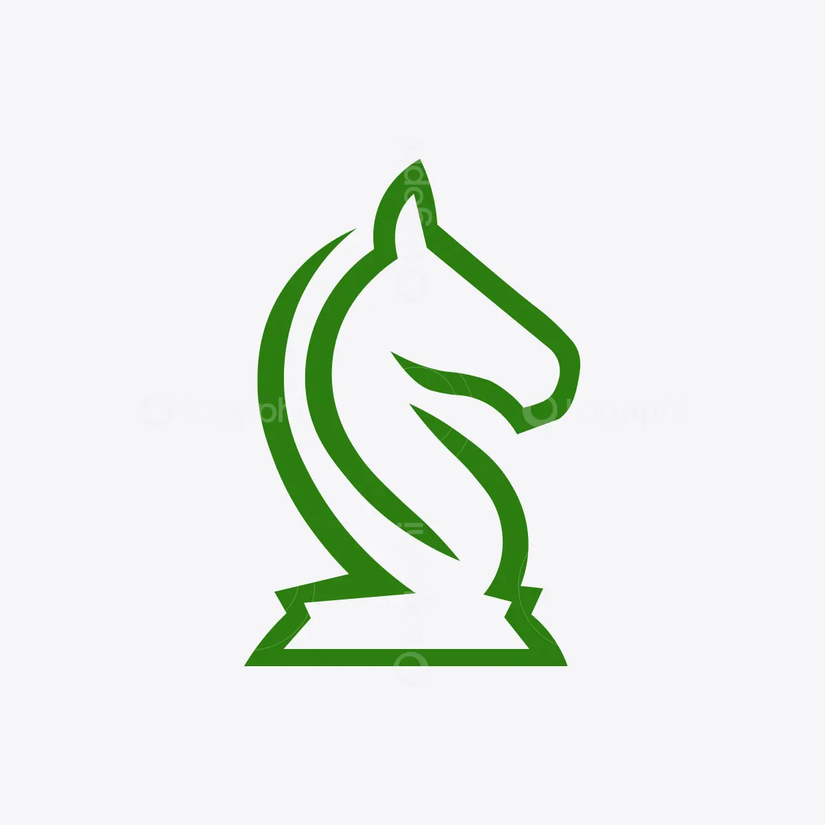 Green Chess Knight Horse Logo for sale