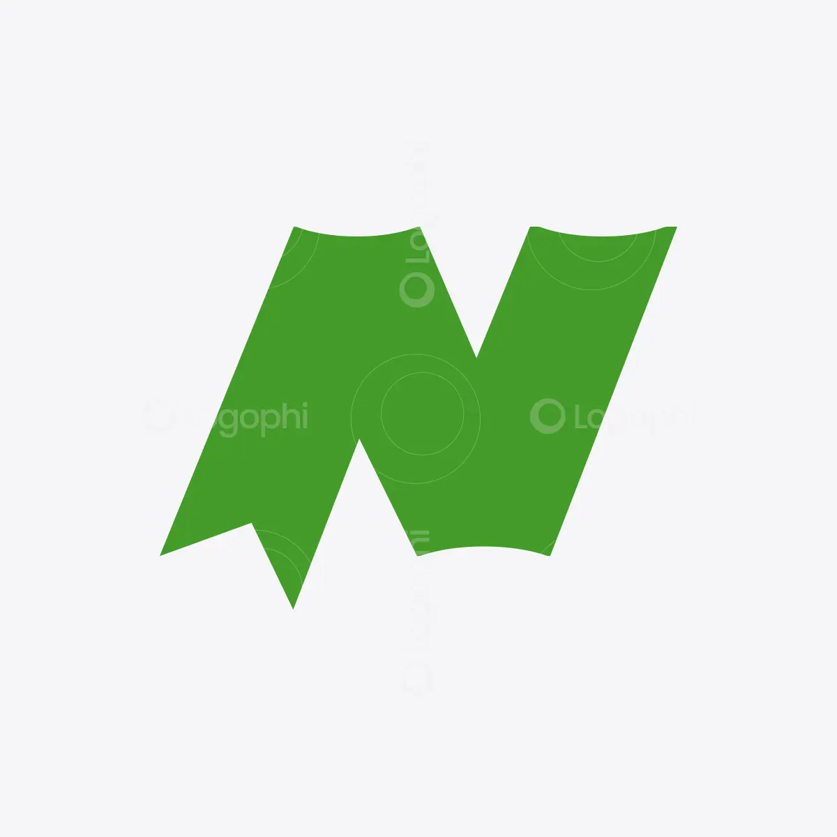 Green Letter N Bookmark Logo for sale