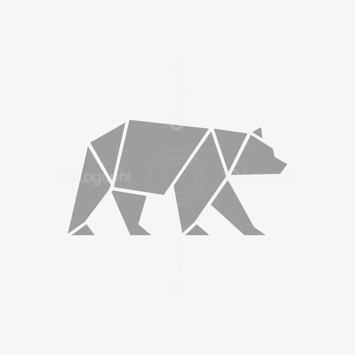 Grey Polygon Bear Logo for sale