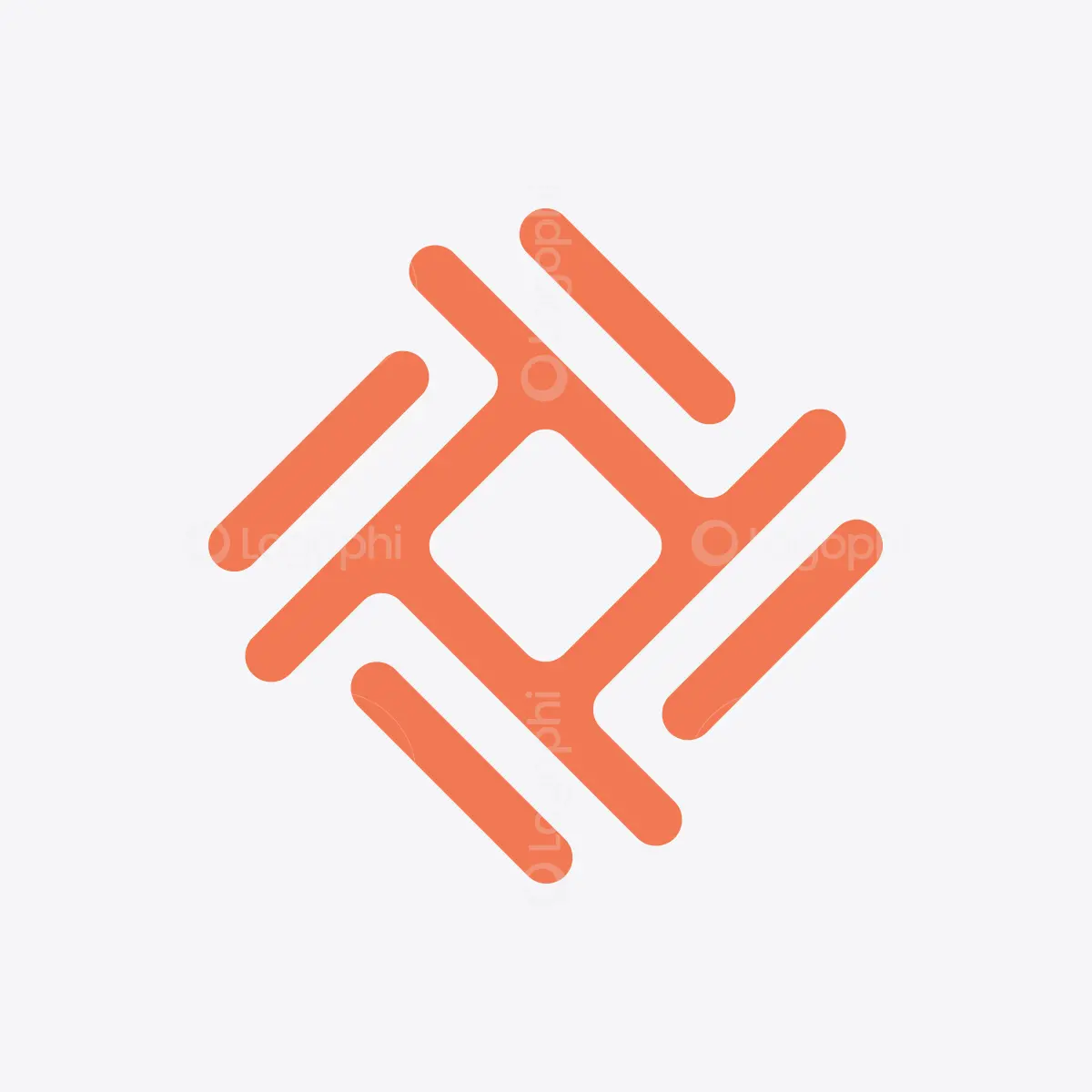 Orange Connected Lines Logo for sale