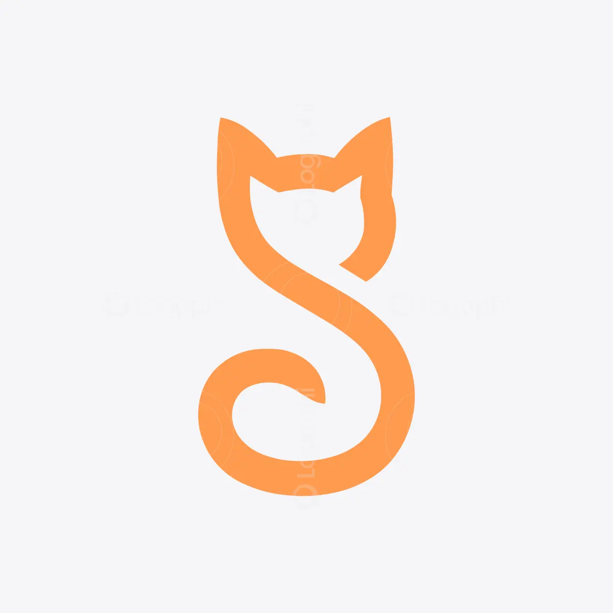 Orange Letter S Cat Logo for sale