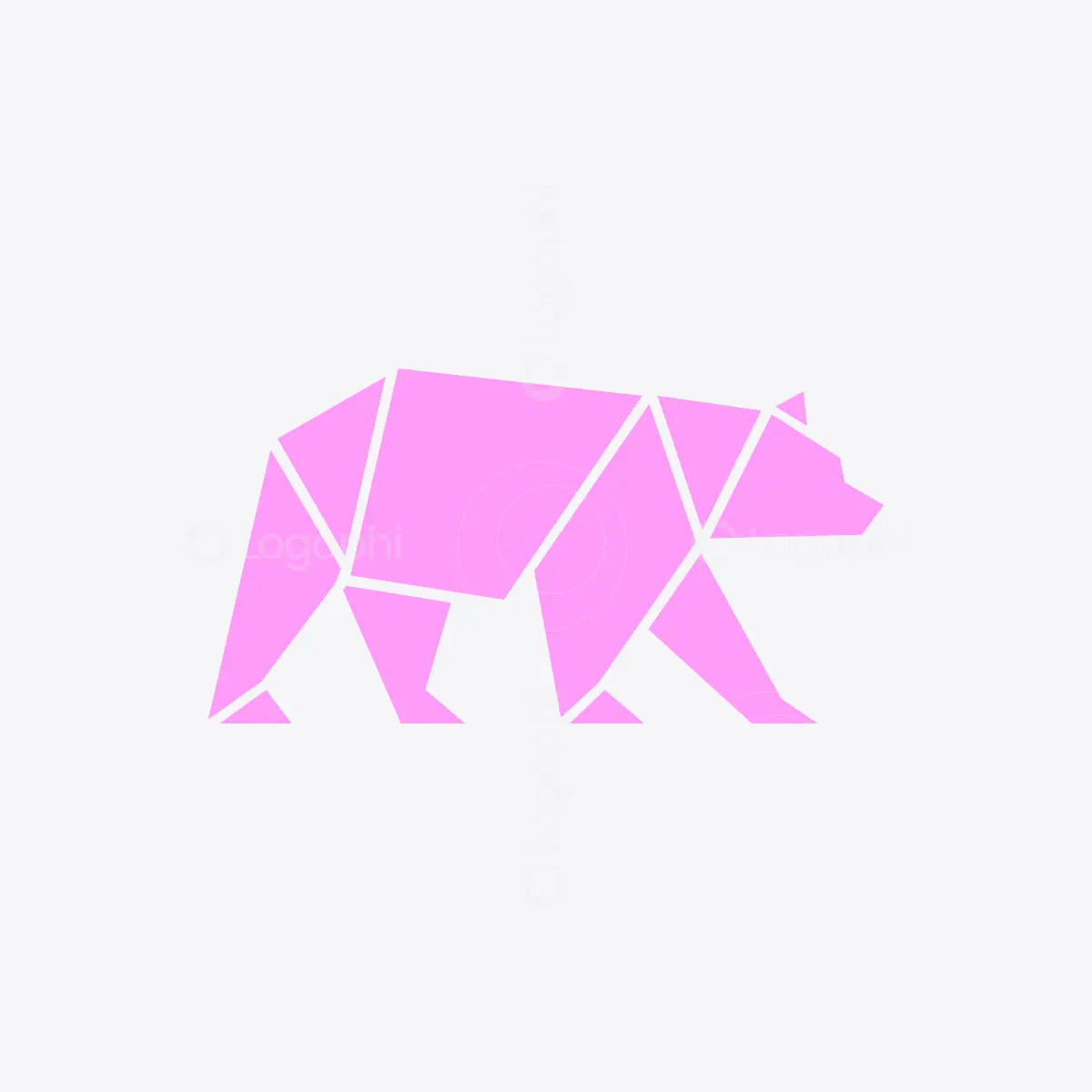 Pink Polygon Bear Logo for sale