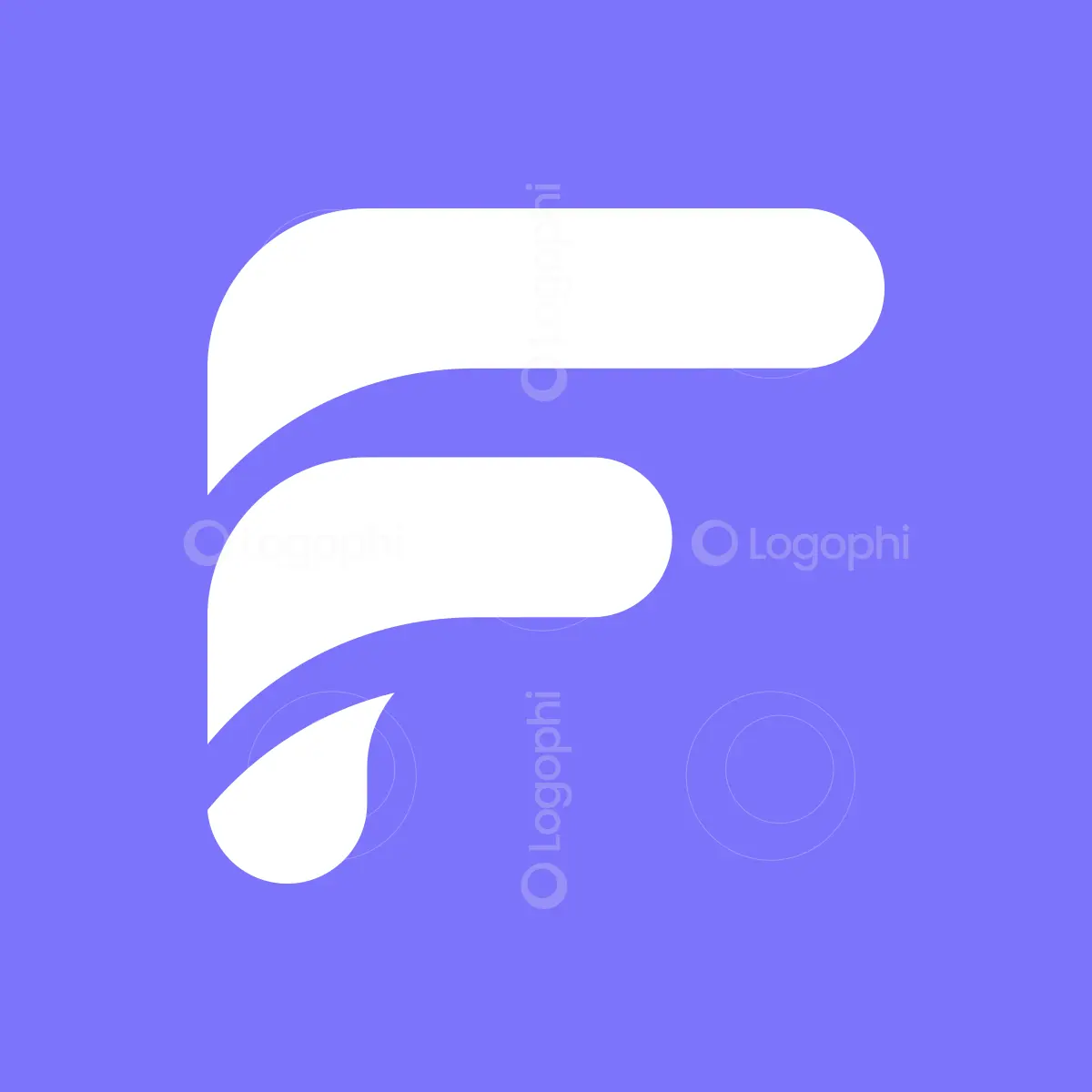 Purple background Flow F Logo for sale