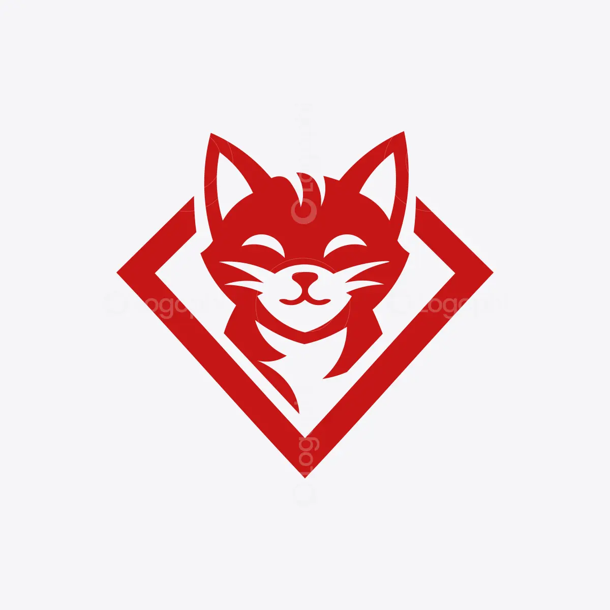 Red Cat Emblem Logo For sale