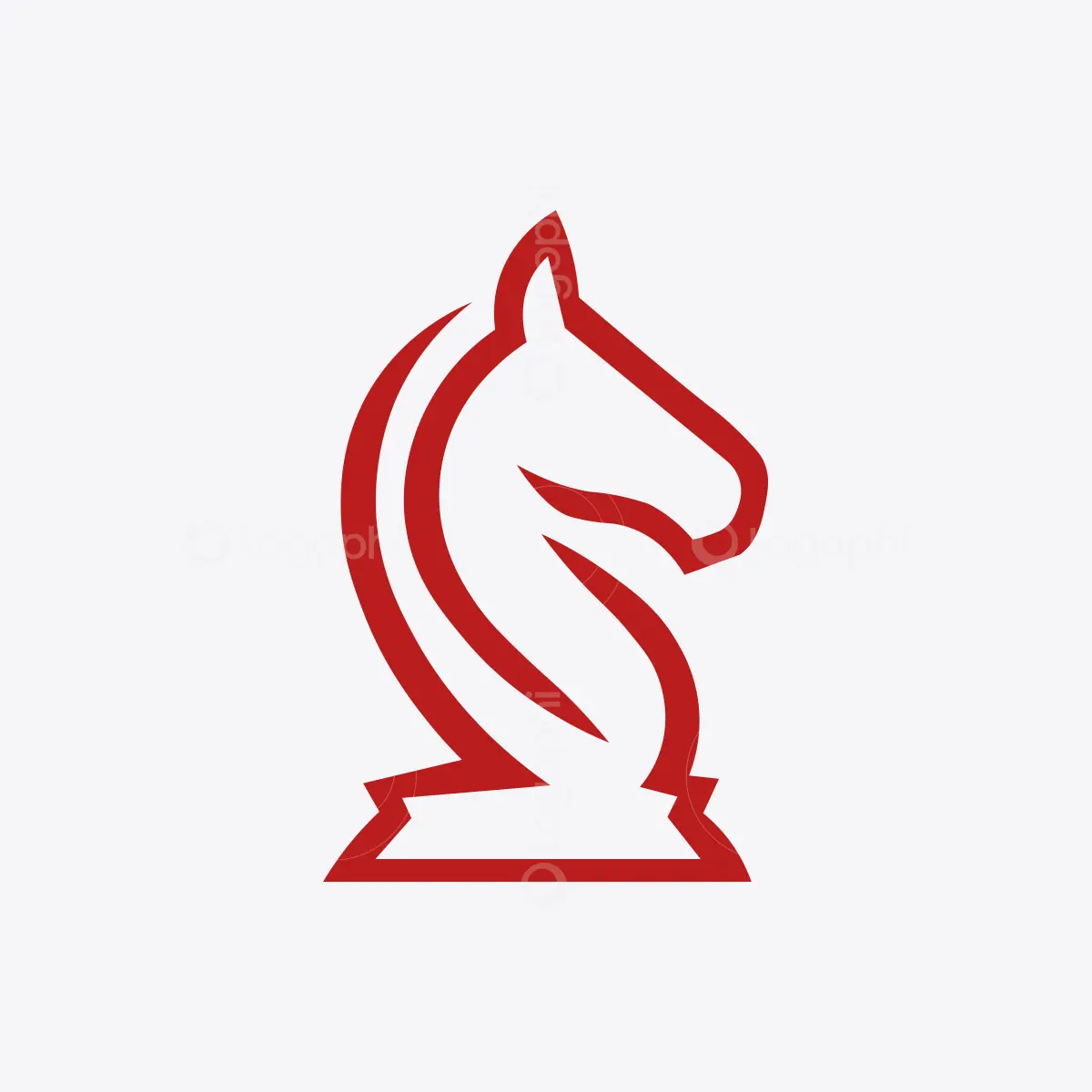 Red Chess Knight Horse Logo for sale