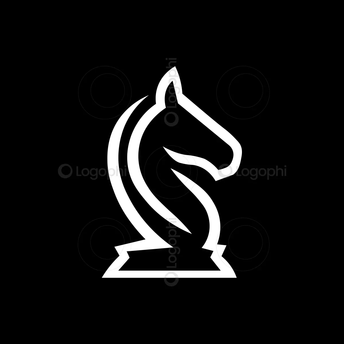 White Chess Knight Horse Logo for sale