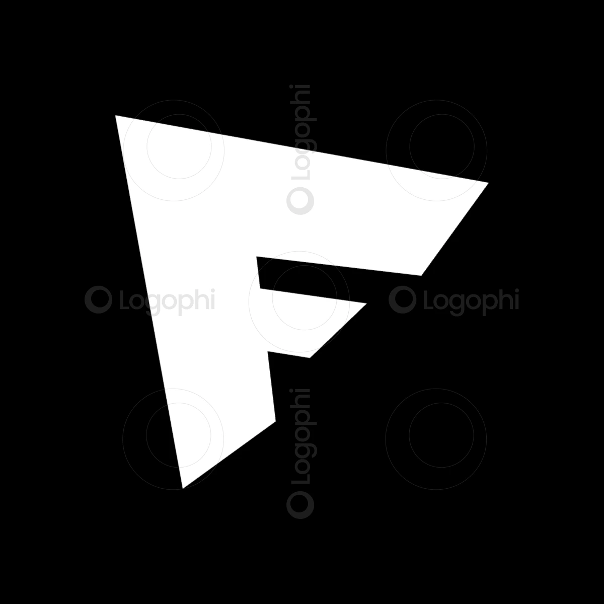 black background white f pointer logo for sale