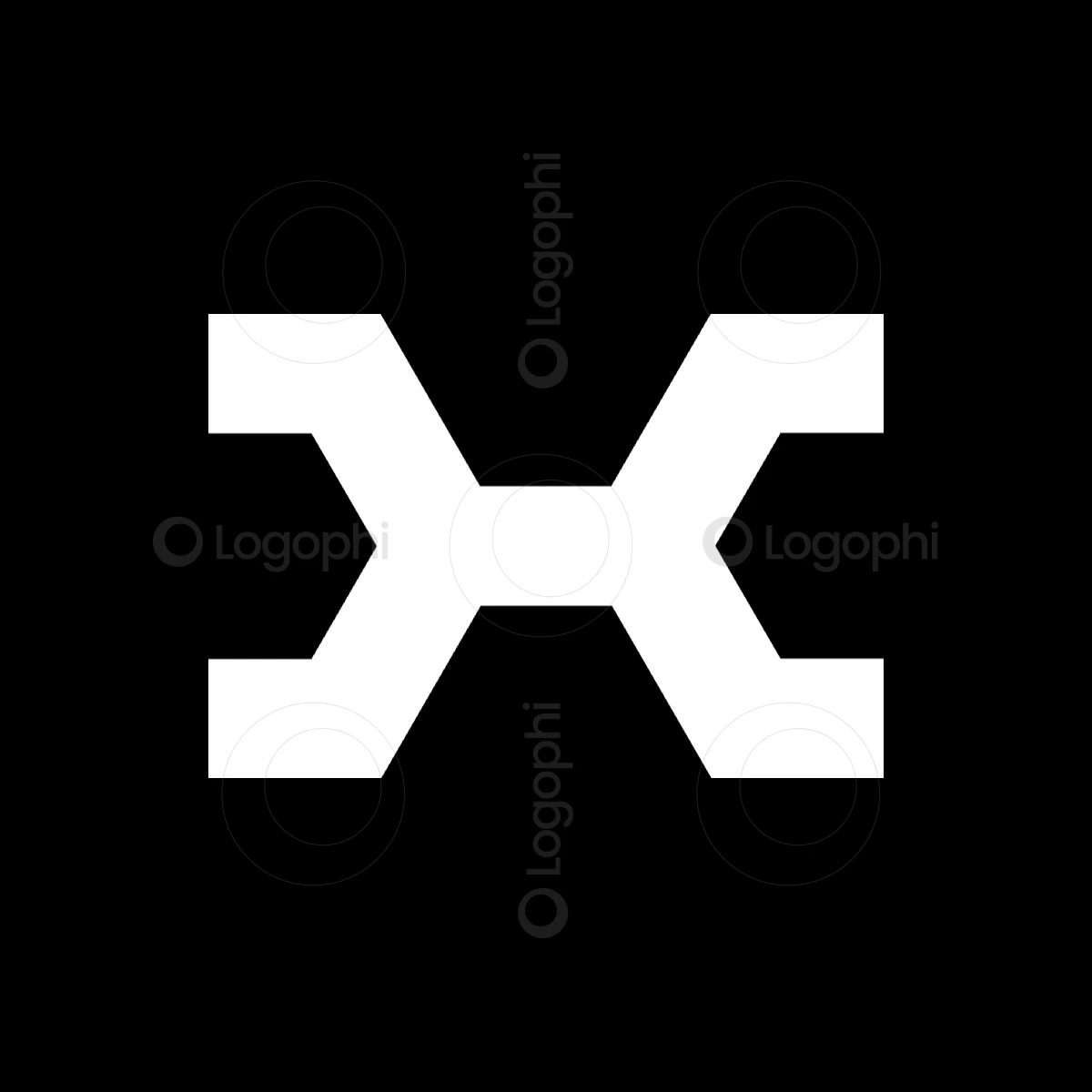 black background white h wrench logo for sale