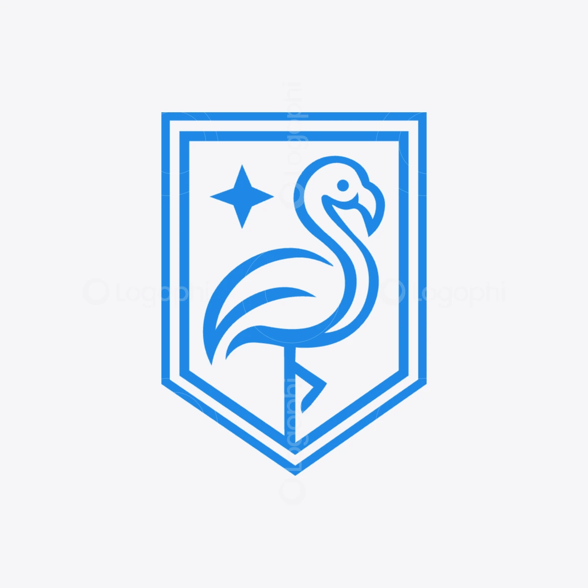 blue flamingo shield logo for sale