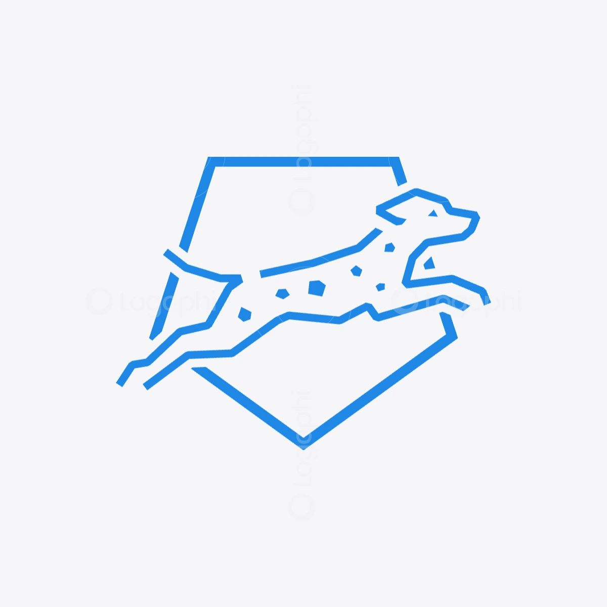 blue geometric dalmatian logo for sale