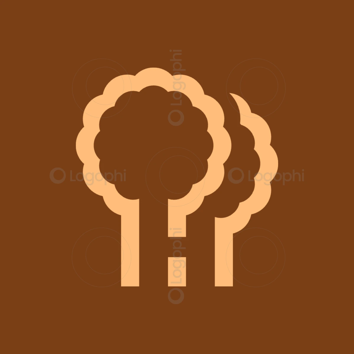 burnt orange background peach forest h logo for sale