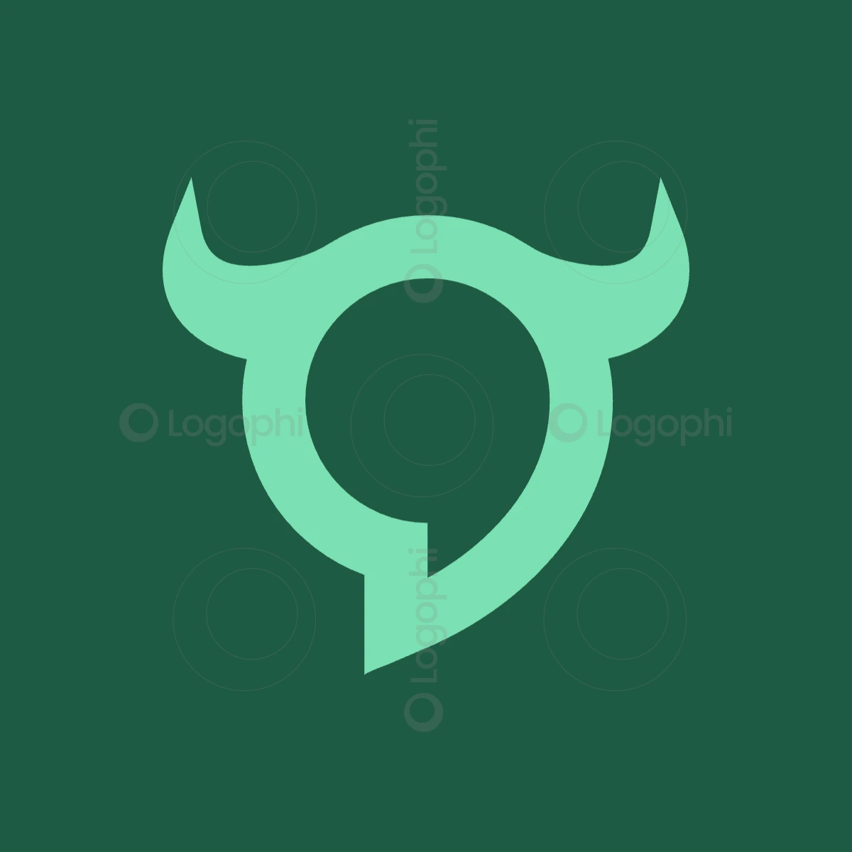 forest background mint bull chat logo for sale