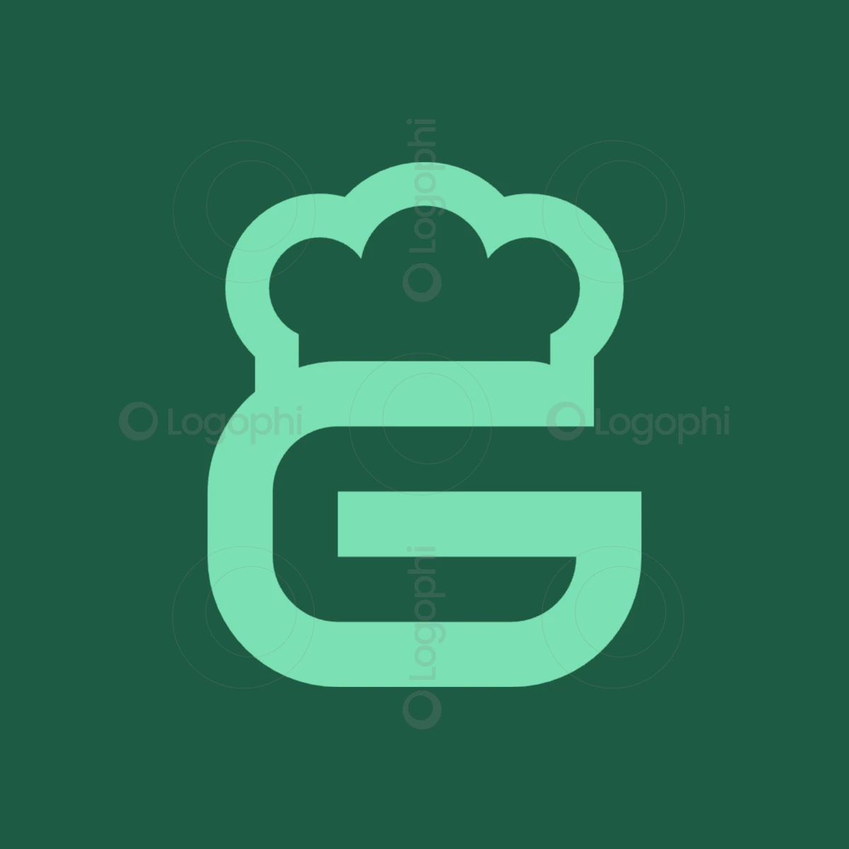 forest background mint chef g logo for sale
