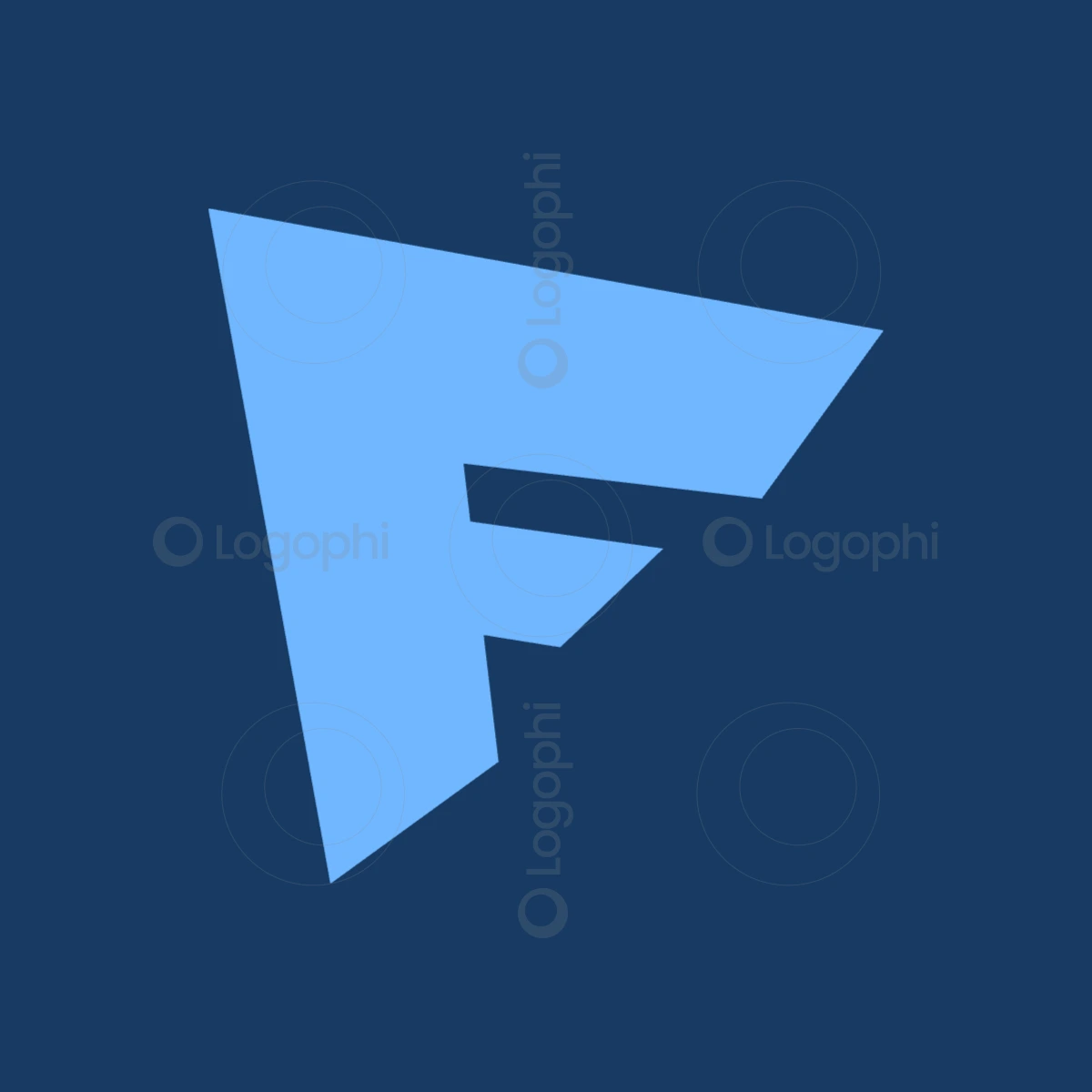 navy background light blue f pointer logo for sale