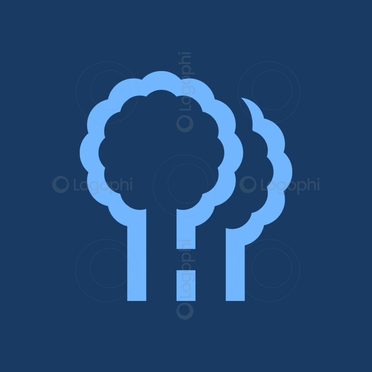 navy background light blue forest h logo for sale