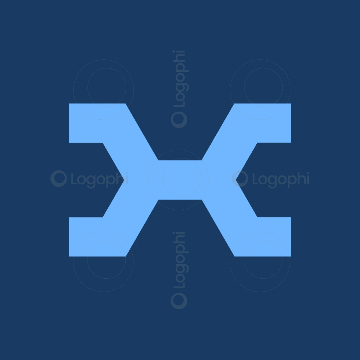 navy background light blue h wrench logo for sale