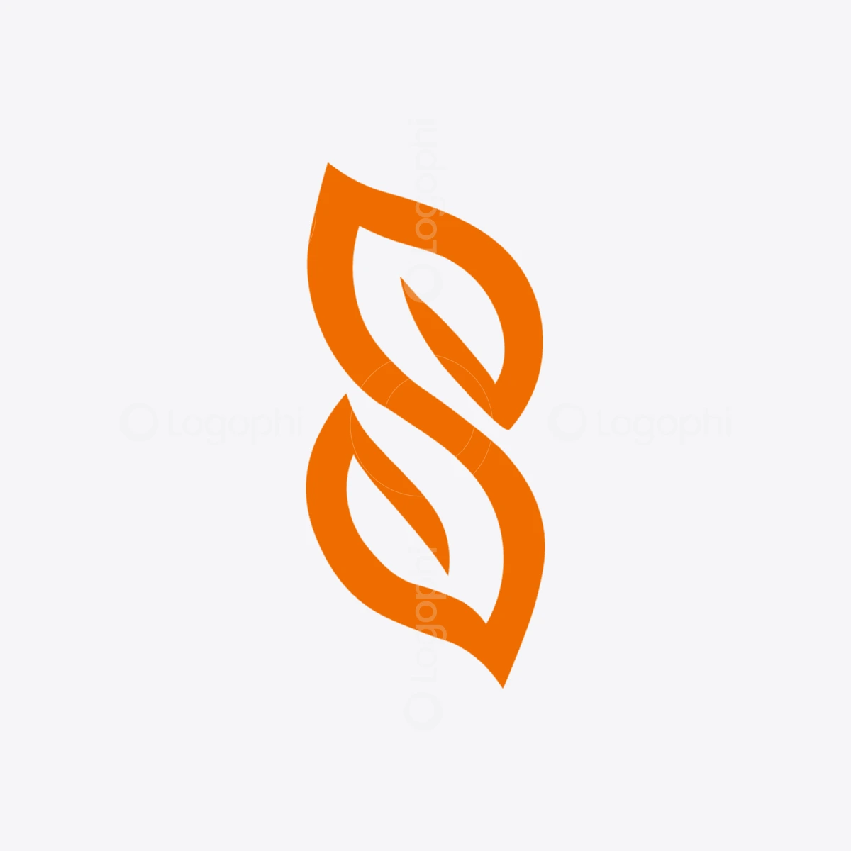 orange s organic leaf logo for sale