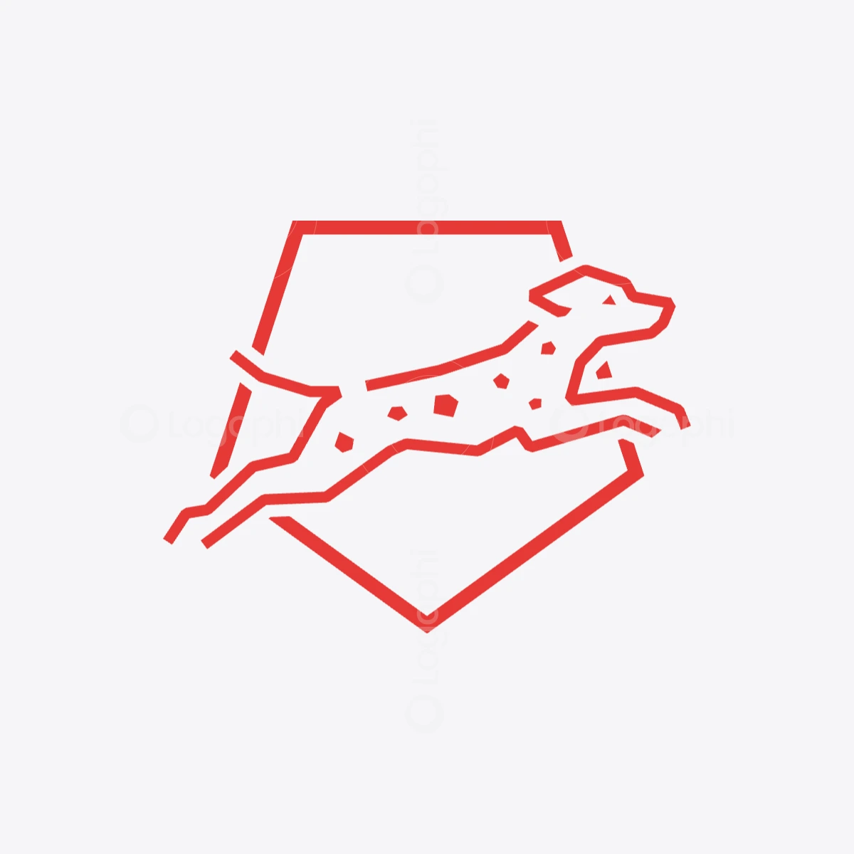 red geometric dalmatian logo for sale