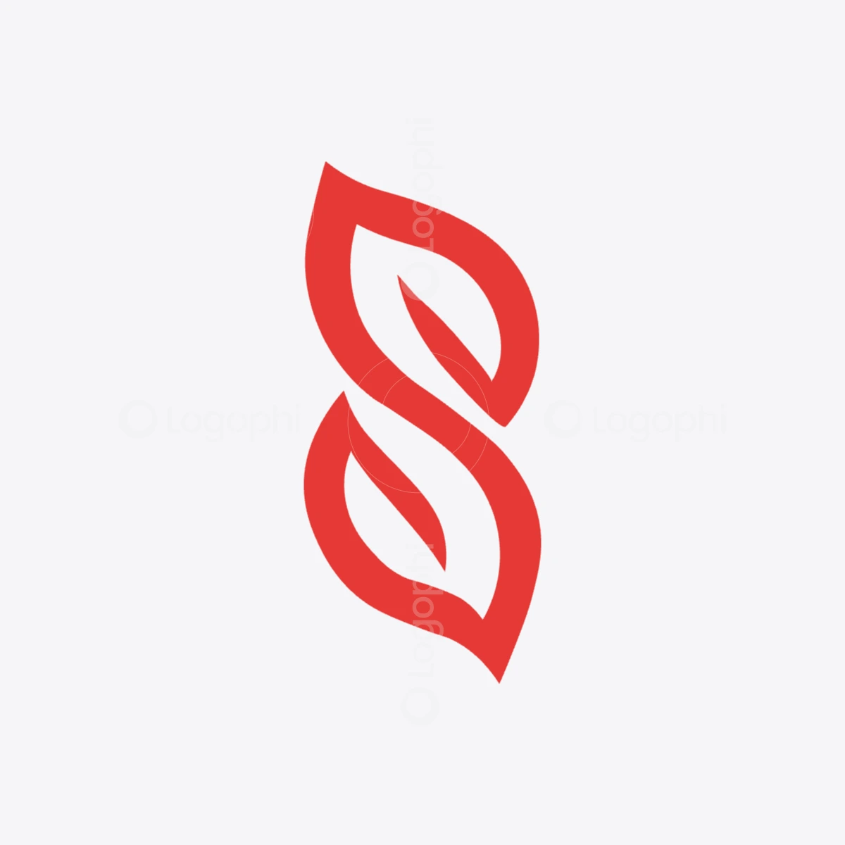 red s organic leaf logo for sale